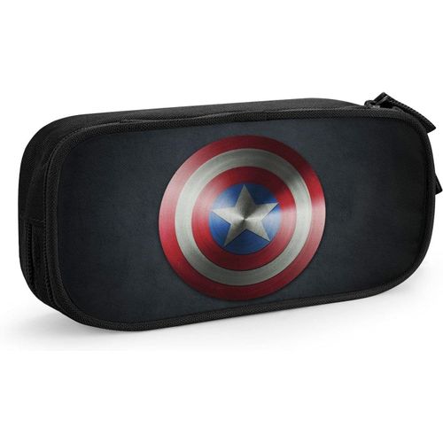 Trousse À Crayons Captain America Avec Fermeture Éclair - Organiseur De Pièces De Monnaie, Maquillage - Pour Femmes, Adolescents, Filles, Garçons Et Enfants