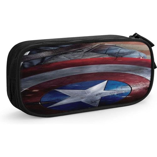 Trousse À Crayons Captain America - Trousse De Maquillage Multifonction - Pour Fille - Pour L'école Et Le Bureau