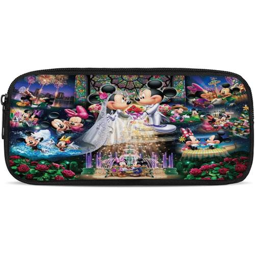 Trousse À Crayons Disney Mickey Mouse Avec Fermeture Éclair - Organiseur De Pièces De Monnaie, Maquillage - Pour Femmes, Adolescents, Filles, Garçons Et Enfants