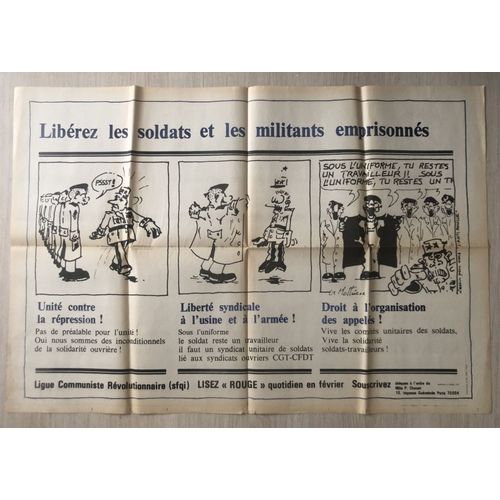 Affiche Antimilitariste Éditée Par La Ligue Communiste Révolutionnaire 1975