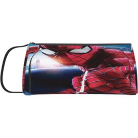 Trousse À Crayons Spiderman De Grande Capacité Avec Double Fermeture Éclair - Trousse De Papeterie De Bureau - Trousse De Maquillage Avec Compartiments Pour Filles, Garçons Et Adultes
