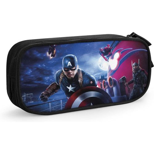 Trousse Captain America Pour Filles Et Adolescentes Avec Support De Papeterie Pour Enfants Pour L'école Ou Les Voyages