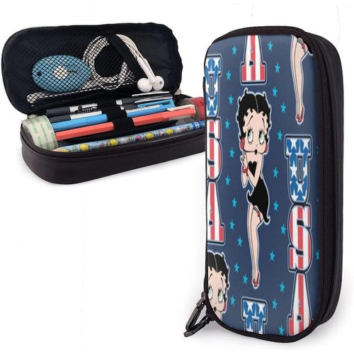 Trousse Betty Boop - Motif Graffiti - Fourniture - Cadeaux Pour Garçons - Cadeaux Pour Filles - Schoo - Papeterie - Coo|Fournitures De Papeterie - Trousse Scolaire