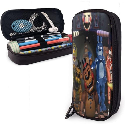 Trousse Five Nights At Freddy's - Grande Capacité - Double Fermeture Éclair - Organiseur De Bureau - Trousse De Papeterie Avec Compartiments Pour Filles, Garçons Et Adultes