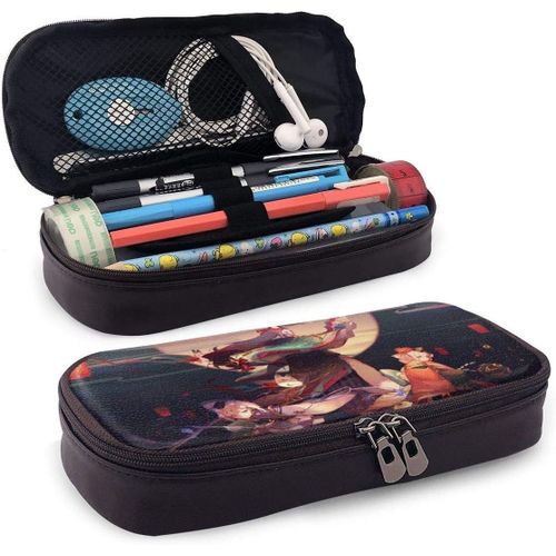 Trousse Onmyoji En Cuir Pour Adultes, Filles, Garçons, École, Bureau, Papeterie, Maquillage, Double Fermeture Éclair