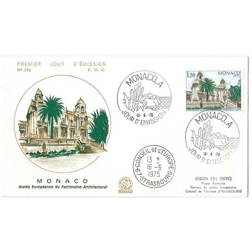 Envelope 1er Jour 13/05/1975 Monaco "Année Européenne Du Patrimoine Architectural" Timbre N° 1016 –