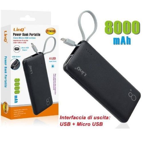 Trade Shop - Banque D'alimentation Portable Batterie Externe Rechargeable 8000mah Avec Micro Usb Tt8030