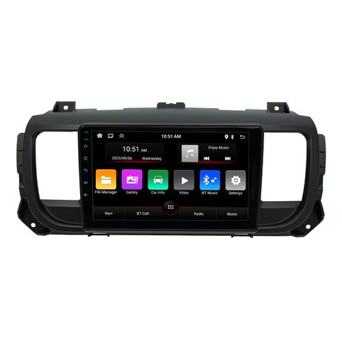 Autoradio Gearelec 9 Pouces Pour Citroen Jumpy 3 Spacetourer 2016-2021 Avec Carplay Andriod Auto Gps Navigation Bluetooth Rds Wifi