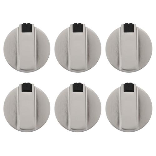 Poêles Boutons Cuisinière, Bouton De Four 6pcs, Alliage De Zinc 6mm Boutons De Commande De Poêle À Argent Universel Argent Adaptateurs Four Switch