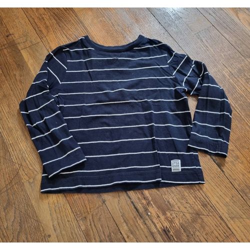 T-Shirt Manche Longue Kiabi Bleu Marine À Rayure Blanche Taille 5 Ans