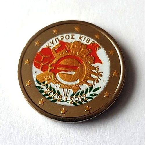 Chypre 2012 - 10 Ans De L'euro - 2 Euros Commemorative Couleur Colored Color