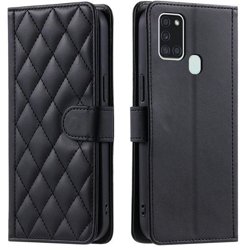 Pour Samsung Galaxy A21s Sm-A217f/Ds Sm-A217m/Ds Coque Pour Galaxy A21s Housse De Téléphone Case Cover Cuir Pu + Coque Intérieure En Tpu Noir