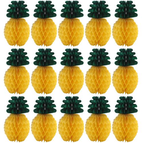 24 Paquets Ananas Nid D'abeille Centres De Table Papier De Soie Ananas 8 Pouces Fournitures De Fête Table Suspendue Décoration Hawaïenne