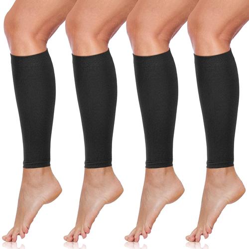 4 Paires De Manches De Compression Pour Mollets, Chaussettes De Compression Pour Jambes, Soulagement Du Soutien Du Tibia Pour , Femmes, Course, Cyclisme, Marche