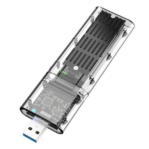 BoîTier Externe SSD M.2 NGFF SATA Haute Vitesse USB3.0 Gen1 5Gb/S BoîTier de Disque Dur SSD SATA Transparent pour PC