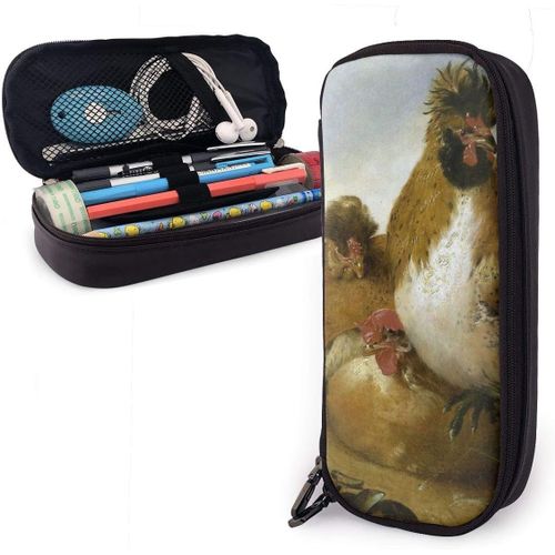 Aelbert Cuyp Coq Et Poules Trousse À Crayons Grande Capacité Pochette À Crayons Organisateur De Papeterie Avec Fermeture À Glissière Pour Le Bureau De L'école, Trousse De Maquillage Cosmétique Multifonction