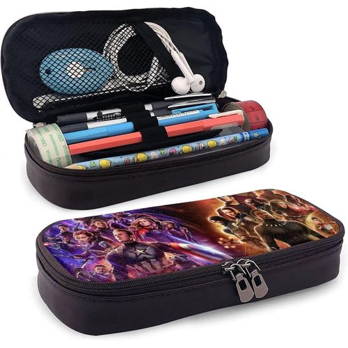 Avengers Trousse À Crayons En Cuir Trousse À Crayons Sac De Papeterie Bureau Boîte De Rangement Portable Boîte À Cosmétiques Dossier