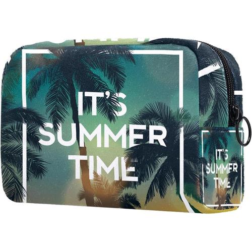 Cadeaux pour hommes et femmes, trousse de maquillage, trousse de toilette, petite trousse à cosmétiques - Hello Summer Beach Cocotier