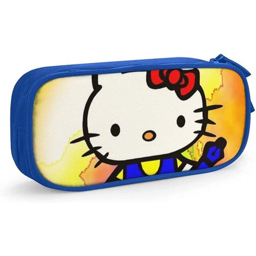 Dessin Animé Hello Kitty Trousse À Crayons Mignon Fermeture Éclair Stylo Sac De Rangement Étudiants Porte-Boîte À Crayons Organisateur De Pièces Filles Garçons Pencase Rose-Bleu
