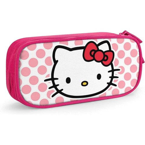 Dessin Animé Hello Kitty Trousse À Crayons Mignon Fermeture Éclair Stylo Sac De Rangement Étudiants Porte-Boîte À Crayons Organisateur De Pièces Filles Garçons Pencase Bleu-Rose