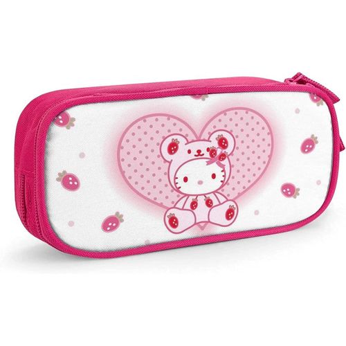 Dessin Animé Hello Kitty Trousse À Crayons Mignon Fermeture Éclair Stylo Sac De Rangement Étudiants Porte-Boîte À Crayons Organisateur De Pièces Filles Garçons Pencase Bleu-Rose