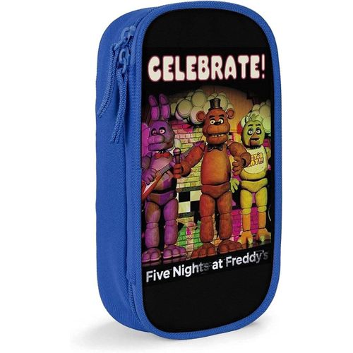Five Nights At Freddy's Trousse À Crayons Multicouche Portable Pour Écolières Garçons Adultes Noir-Bleu