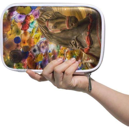Fermeture Éclair Pour Étudiant Fille Garçon Enfants Trousse À Crayons Pochette Sac À Main Stylo Papeterie Sac Couleur Artistique Cheval Cosmétique Maquillage Sac Gardiens
