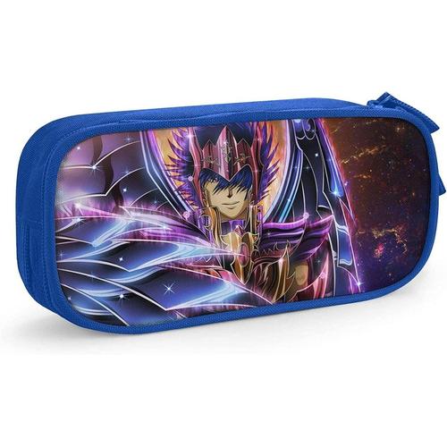 Hades Saint Seiya Trousse À Crayons Impression Personnalisée 3d Grande Capacité Trousse À Crayons À Double Fermeture Éclair Pour Bureau École Voyage-Bleu A219