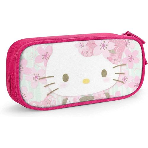 Hello Kitty ? Trousse À Crayons À Fermeture Éclair, Sac De Rangement Pour Stylos, Étudiants, Support De Boîte À Crayons, Organisateur De Pièces De Monnaie, Étui À Crayons Pour Filles Et Garçons, Noir-Rose