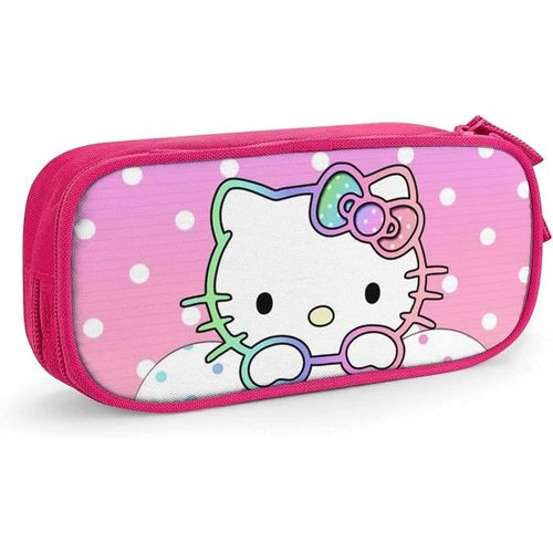 Hello Kitty ? Trousse À Crayons À Fermeture Éclair, Sac De Rangement Pour Stylos, Étudiants, Support De Boîte À Crayons, Organisateur De Pièces De Monnaie, Étui À Crayons Pour Filles Et Garçons, Noir-Rose