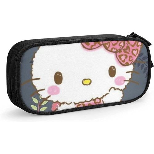 Hello Kitty Trousse À Crayons Mignon Fermeture Éclair Stylo Sac De Rangement Étudiants Crayon Boîte Support Organisateur De Pièces Filles Garçons Pencase Bleu-Noir