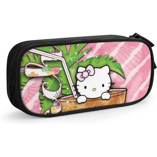 Hello Kitty Trousse À Crayons Mignon Fermeture Éclair Stylo Sac De Rangement Étudiants Crayon Boîte Support Organisateur De Pièces Filles Garçons Pencase Bleu-Noir