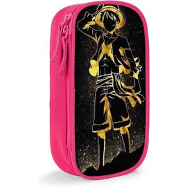 Hirola Anime One Piece Trousse À Crayons Impression Personnalisée 3d Grande Capacité Double Fermeture Éclair Trousse Pour Bureau, École, Voyage Rose Y23