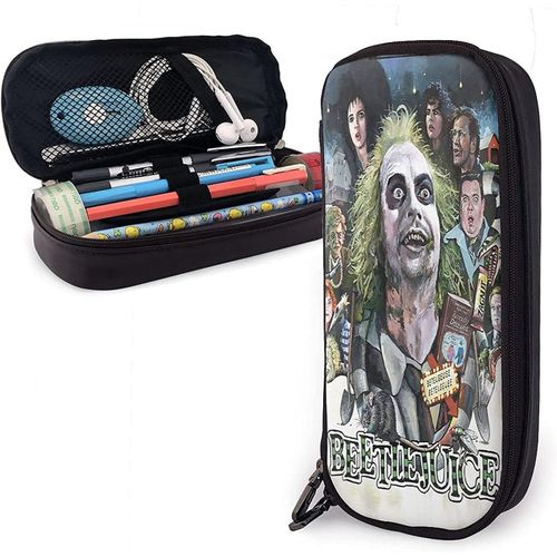 Hirola Beetlejuice Anime Trousse À Crayons En Cuir Synthétique Étanche Et Durable Avec Fermeture Éclair, Trousse De Maquillage Pour Adolescents, Garçons, Filles, Travail À Domicile, Bureau