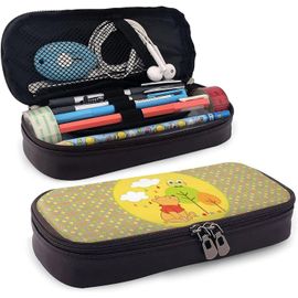 Hirola Winnie Pooh Trousse À Crayons En Cuir Avec Fermeture Éclair, Trousse À Crayons, Adaptée Pour L'école, Le Travail Et Le Bureau