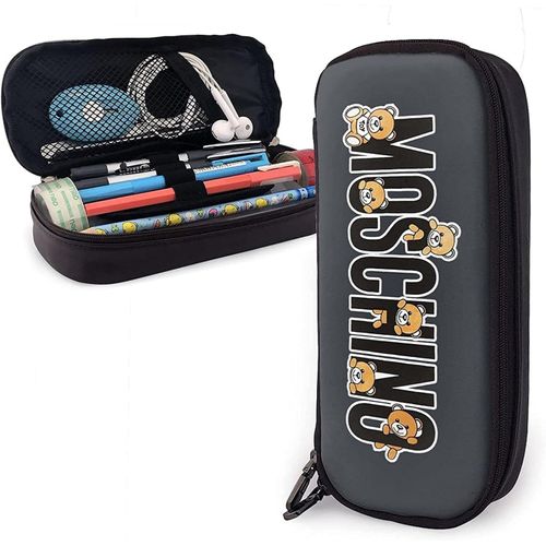 Mignon Moschino Ours En Peluche Trousse À Crayons En Cuir Trousse À Crayons Sac De Papeterie Bureau Boîte De Rangement Portable Boîte À Cosmétiques Dossier