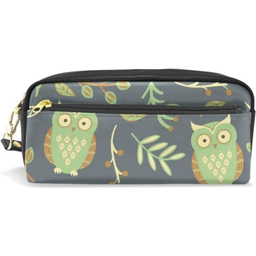 Mignon Animal Oiseau Hibou Feuilles Fermeture Éclair Pour Étudiant Fille Garçon Enfants Cool Cosmétique Maquillage Sac Pochette Bourse Stylo Papeterie Sac Trousse À Crayons