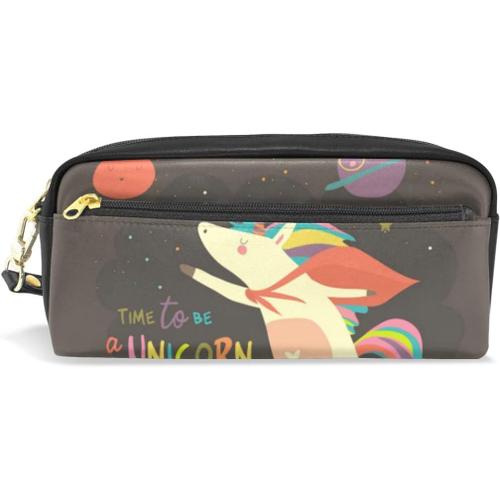 Pochette Sac À Main Sac De Maquillage Cosmétique Fermeture Éclair Temps Licorne Arc-En-Ciel Planète Pour Étudiant Garçon Fille Stylo Papeterie Sac Hipster Trousse À Crayons