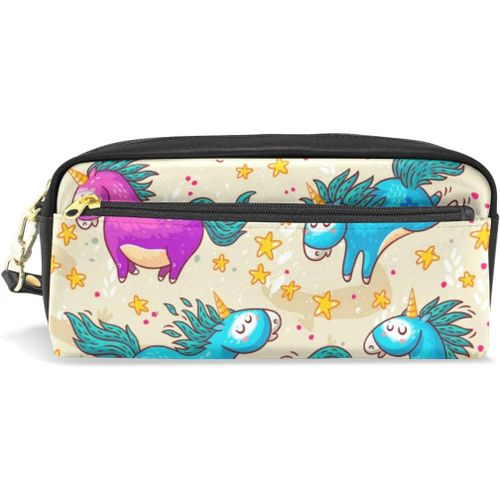 Pochette Sac À Main Pour Étudiant Garçon Fille Cheval Stylo Papeterie Trousse Trousse De Maquillage Cosmétique Fermeture Éclair Licornes Arc-En-Ciel Étoiles Décor