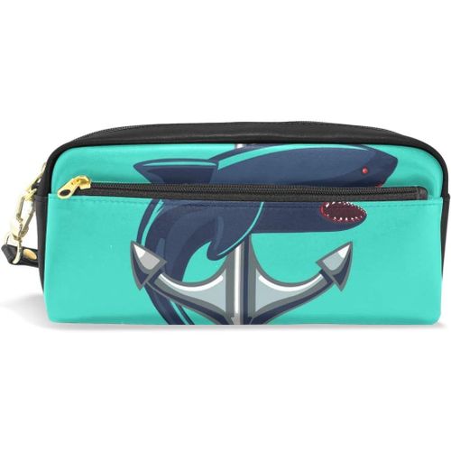 Pochette Sac À Main Pour Étudiant Fille Garçon Enfants Fermeture Éclair Coccinelle Trousse De Maquillage Cosmétique Stylo Papeterie Sac Océan Mer Ancre Poisson Trousse À Crayons