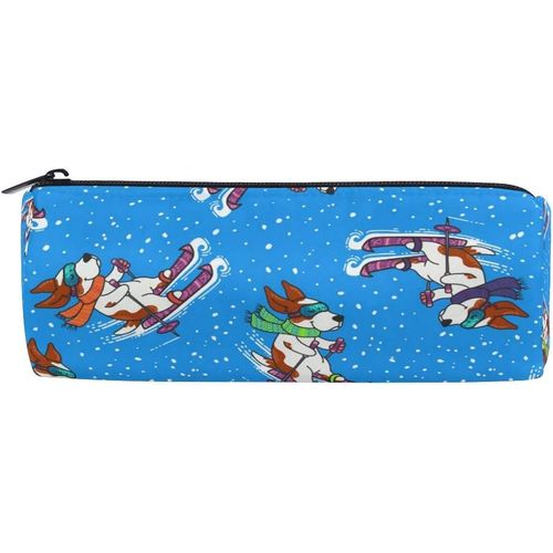 Pour Étudiant Garçon Fille Étui À Lunettes Gardiens Chien Ski Animal Stylo À Neige Sac Stationnaire Trousse De Maquillage Cosmétique Pochette À Fermeture Éclair Sac À Main Trousse À Crayons