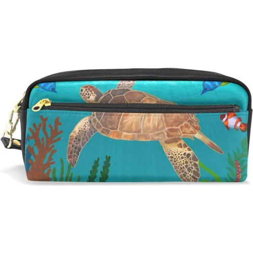 Pour Étudiant Fille Garçon Enfants Trousse De Maquillage Cosmétique Bouledogue Trousse Océan Animal Tortue Poisson Fermeture Éclair Stylo Stationnaire Sac Pochette Sac À Main