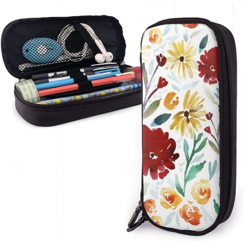 Ruby Fields Trousse À Crayons Multifonction Blanche, Grande Capacité, Organiseur De Papeterie, Porte-Stylo Pour L'école, Le Bureau, La Trousse De Maquillage