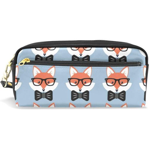 Sac De Maquillage Cosmétique Imprimé Animal Renard Mignon Pour Étudiant Fille Garçon Enfants Pochette Porte-Crayon Trousse À Fermeture Éclair Sac De Papeterie Pour Stylo De Maison
