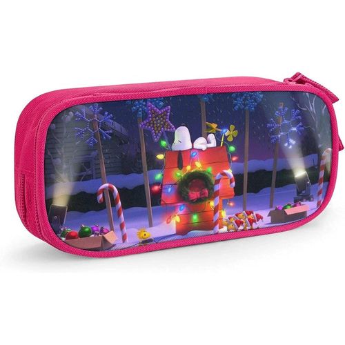 Snoopy ? Trousse À Crayons À Fermeture Éclair, Sac De Rangement Pour Stylos, Étudiants, Support De Boîte À Crayons, Organisateur De Pièces De Monnaie, Étui À Crayons Pour Filles Et Garçons, Bleu-Rose