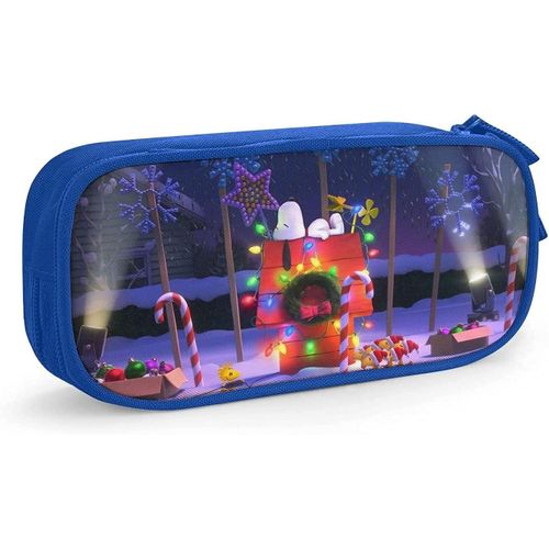 Snoopy ? Trousse À Crayons À Fermeture Éclair, Sac De Rangement Pour Stylos, Étudiants, Support De Boîte À Crayons, Organisateur De Pièces De Monnaie, Étui À Crayons Pour Filles Et Garçons, Bleu-Bleu