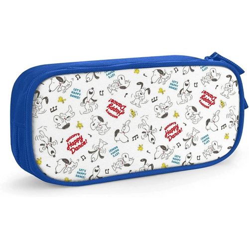 Snoopy ? Trousse À Stylos De Grande Capacité, Trousse À Crayons À Double Fermeture Éclair, Organisateur De Papeterie, Sac De Papeterie, Sac À Cosmétiques Rose-Bleu