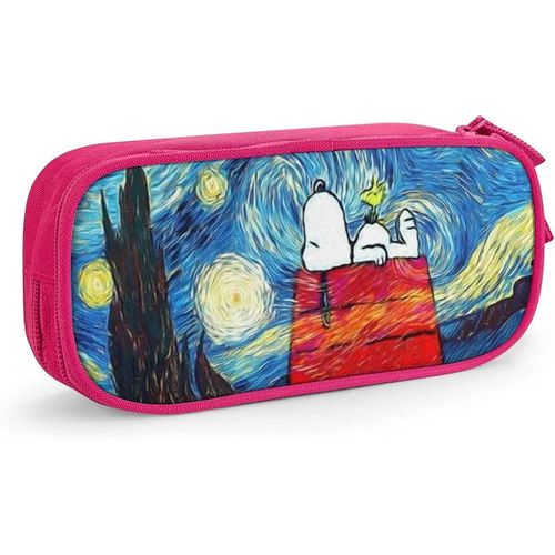 Snoopy ? Trousse À Crayons À Fermeture Éclair, Sac De Rangement Pour Stylos, Étudiants, Support De Boîte À Crayons, Organisateur De Pièces De Monnaie, Étui À Crayons Pour Filles Et Garçons, Bleu-Rose