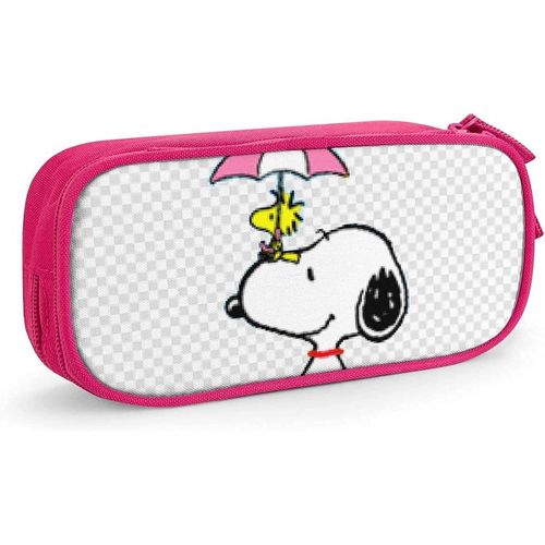 Snoopy Trousse À Crayons Mignon Fermeture Éclair Stylo Sac De Rangement Étudiants Crayon Support De La Boîte Organisateur De Pièces Filles Garçons Pencase Rose-Rose
