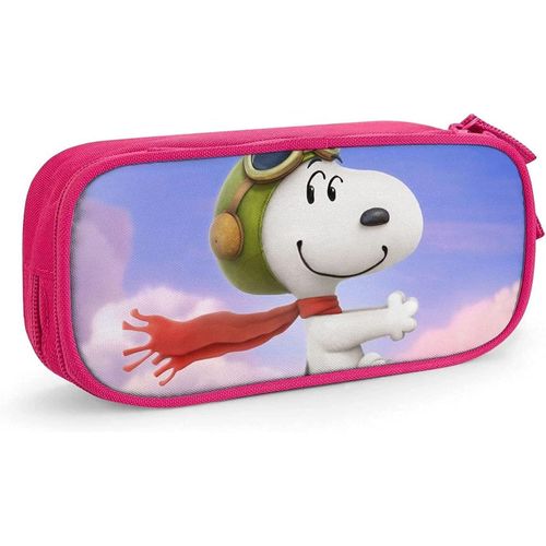 Snoopy Trousse À Crayons Mignon Fermeture Éclair Stylo Sac De Rangement Étudiants Crayon Support De La Boîte Organisateur De Pièces Filles Garçons Pencase Rose-Rose